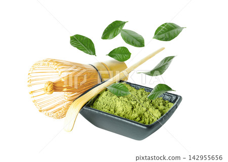 Matcha. Whisking matcha powder with bamboo tools highlights the art of preparation. PNG Matcha. Whisking matcha powder with bamboo tools highlights the art of preparation. PNG 142955656