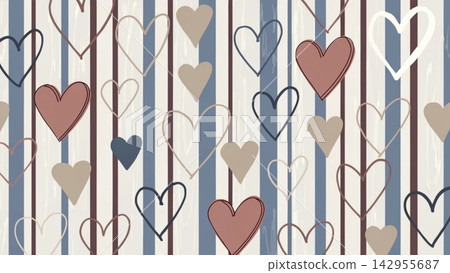 heart seamless pattern background featuring vertical stripes vector background heart seamless pattern background featuring vertical stripes vector background 142955687