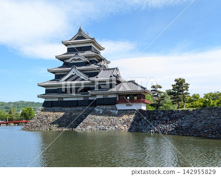 松本城,國寶級古城,碧空如洗,綠樹成蔭。 松本城,國寶級古城,碧空如洗,綠樹成蔭。 142955829