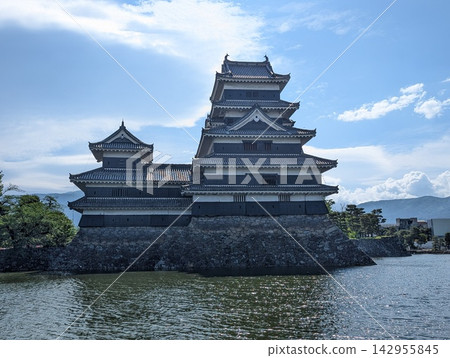 松本城,國寶級古城,碧空如洗,綠樹成蔭。 松本城,國寶級古城,碧空如洗,綠樹成蔭。 142955845