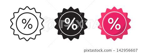 Price tag icon set collection in flat style. Shopping sale label vector illustration on isolated background. Discount coupon sign business concept. 142956607