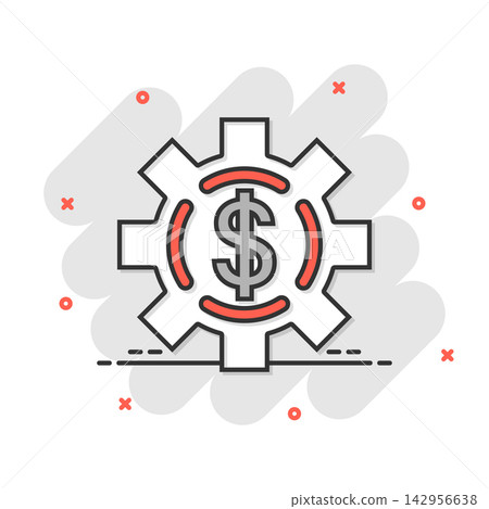 Money revenue icon in comic style. Dollar coin cartoon vector illustration on white isolated background. Finance structure splash effect business concept. Money revenue icon in comic style. Dollar coin cartoon vector illustration on white isolated background. Finance structure splash effect business concept. 142956638