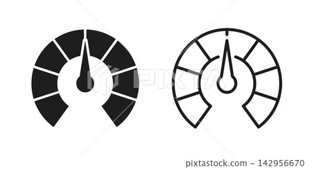 Risk meter icon in flat style. High, low, medium level vector illustration on isolated background. Speedometer, barometer sign business concept. Risk meter icon in flat style. High, low, medium level vector illustration on isolated background. Speedometer, barometer sign business concept. 142956670
