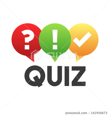 Quiz popup message icon in flat style. Questionnaire banner vector illustration on isolated background. Survey examination sign business concept. Quiz popup message icon in flat style. Questionnaire banner vector illustration on isolated background. Survey examination sign business concept. 142956673