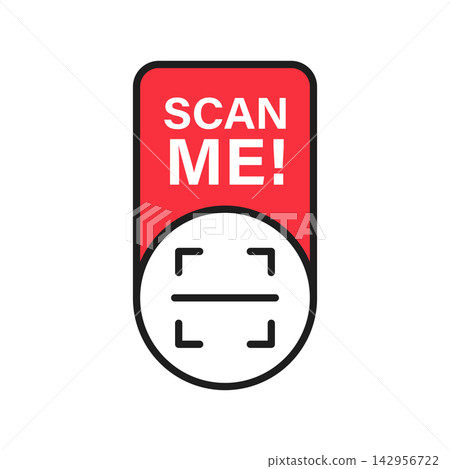 QR code scanner icon in flat style. Barcode frame with scan me text vector illustration on isolated background. Electronic commerce sign business concept. 142956722