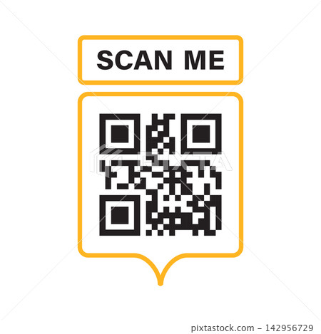 QR code scanner icon in flat style. Barcode frame with scan me text vector illustration on isolated background. Electronic commerce sign business concept. QR code scanner icon in flat style. Barcode frame with scan me text vector illustration on isolated background. Electronic commerce sign business concept. 142956729