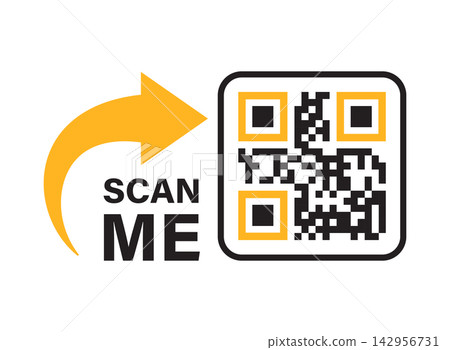 QR code scanner icon in flat style. Barcode frame with scan me text vector illustration on isolated background. Electronic commerce sign business concept. QR code scanner icon in flat style. Barcode frame with scan me text vector illustration on isolated background. Electronic commerce sign business concept. 142956731