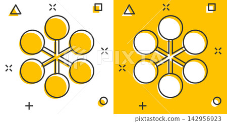 Vector cartoon structure diagram icon in comic style. Chart organization sign illustration pictogram. Structure business splash effect concept. Vector cartoon structure diagram icon in comic style. Chart organization sign illustration pictogram. Structure business splash effect concept. 142956923