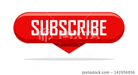 Subscribe button icon in flat style. Subscription ui vector illustration on isolated background. Website banner sign business concept. Subscribe button icon in flat style. Subscription ui vector illustration on isolated background. Website banner sign business concept. 142956956