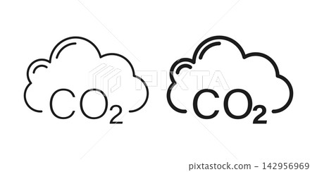 CO2 emissions icon in flat style. Cloud co2 reduction vector illustration on isolated background. Carbon dioxide pollution sign business concept. CO2 emissions icon in flat style. Cloud co2 reduction vector illustration on isolated background. Carbon dioxide pollution sign business concept. 142956969