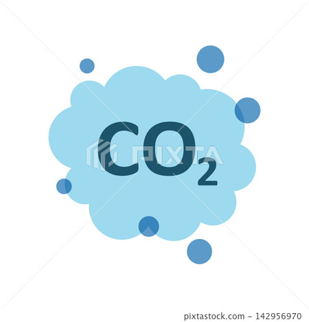 CO2 emissions icon in flat style. Cloud co2 reduction vector illustration on isolated background. Carbon dioxide pollution sign business concept. CO2 emissions icon in flat style. Cloud co2 reduction vector illustration on isolated background. Carbon dioxide pollution sign business concept. 142956970