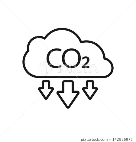 CO2 emissions icon in flat style. Cloud co2 reduction vector illustration on isolated background. Carbon dioxide pollution sign business concept. CO2 emissions icon in flat style. Cloud co2 reduction vector illustration on isolated background. Carbon dioxide pollution sign business concept. 142956975
