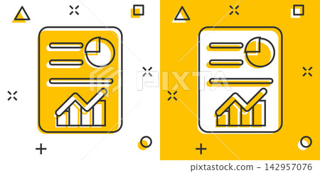 Cartoon checklist icon in comic style. Document check illustration pictogram. Diagram graph sign splash business concept. Cartoon checklist icon in comic style. Document check illustration pictogram. Diagram graph sign splash business concept. 142957076