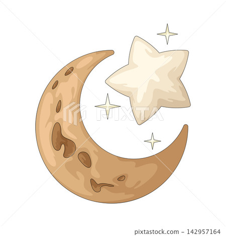 Illustration of Moon Star Illustration of Moon Star 142957164