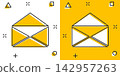 Vector cartoon mail envelope icon in comic style. Email sign illustration pictogram. Mail business splash effect concept. 142957263