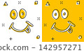 Vector cartoon smile with tongue icon in comic style. Smile face sign illustration pictogram. Funny face business splash effect concept. 142957271