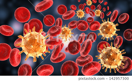 Virus in bloodstream Virus in bloodstream 142957300