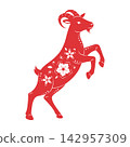 Red goat silhouette  142957309