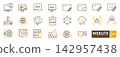 Website icon web design browser interface with security and editing symbols 142957438
