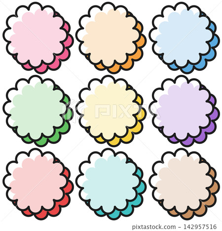 Flower-shaped decorative frame, 9 color variations Flower-shaped decorative frame, 9 color variations 142957516