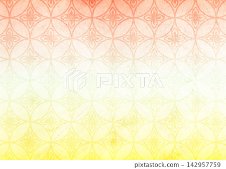 A warm, autumnal watercolor-style Japanese background featuring a Shippo (seven treasures) pattern. A warm, autumnal watercolor-style Japanese background featuring a Shippo (seven treasures) pattern. 142957759