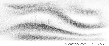 Abstract stipple grain paper noise vector background with flowing dotted waves, black halftone particles and monochrome speckled texture overlay for modern design Abstract stipple grain paper noise vector background with flowing dotted waves, black halftone particles and monochrome speckled texture overlay for modern design 142957773