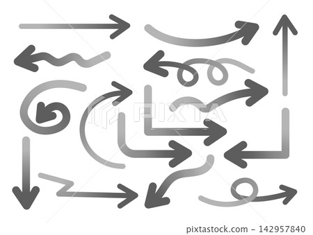 Various arrow gradients - gray Various arrow gradients - gray 142957840