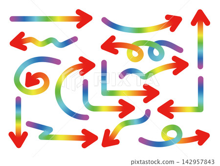 Various arrow gradients - rainbow colors 142957843