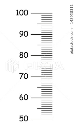 Height black chart from 50 to 100 centimeters layout. Growth wall sticker. Meter wall, growth black ruler icon. Height black chart from 50 to 100 centimeters layout. Growth wall sticker. Meter wall, growth black ruler icon. 142958311