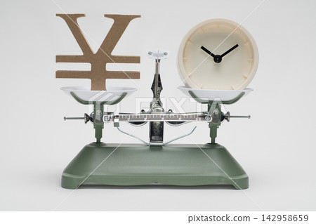 When comparing the value of time and money on a scale, the image is that money is superior. When comparing the value of time and money on a scale, the image is that money is superior. 142958659