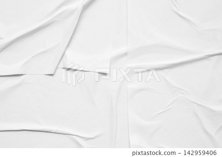 white crumpled and creased glued wrinkled paper poster texture background white crumpled and creased glued wrinkled paper poster texture background 142959406