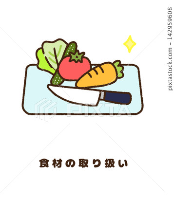 圖示說明如何衛生地處理食品原料。 圖示說明如何衛生地處理食品原料。 142959608