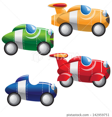 Set of sports cars. Isolated on white background. Vector illustration. Set of sports cars. Isolated on white background. Vector illustration. 142959751