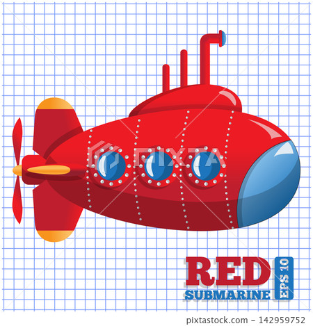 Submarine. Side view. Vector illustration. Submarine. Side view. Vector illustration. 142959752