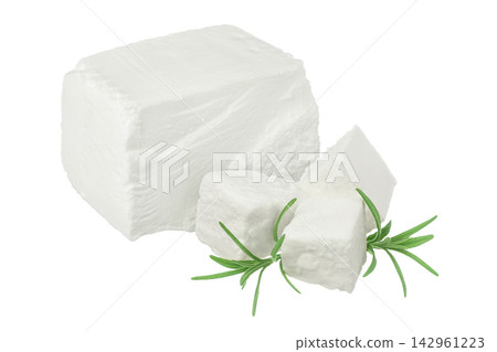 Feta cheese isolated on white background. With full depth of field Feta cheese isolated on white background. With full depth of field 142961223