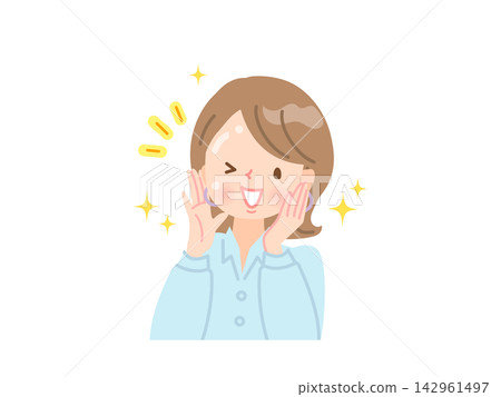 一位擁有美麗肌膚的年輕女子的插圖 一位擁有美麗肌膚的年輕女子的插圖 142961497