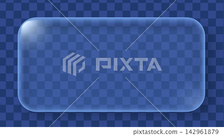3D liquid glass rectangular text box screen on a dark blue background 3D liquid glass rectangular text box screen on a dark blue background 142961879