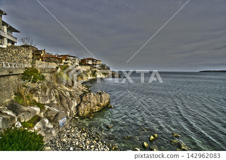view of the ancient greek town view of the ancient greek town 142962083