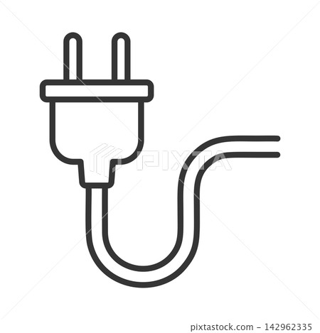 Simple power outlet line icon Simple power outlet line icon 142962335
