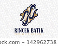 Rincek batik traditional parang ornament logo design with modern classic style. 142962738