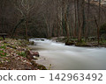 Flowing river in the forest, long exposure 142963492