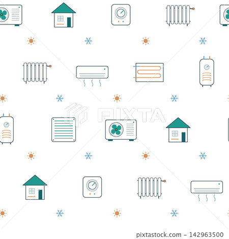 Climate Equipment Seamless Pattern Vector Climate Equipment Seamless Pattern Vector 142963500