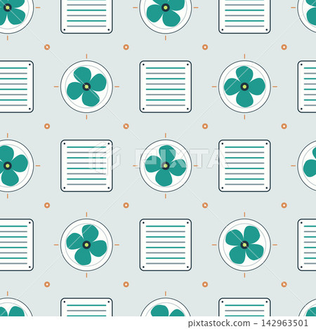 Seamless fan and grille pattern Seamless fan and grille pattern 142963501