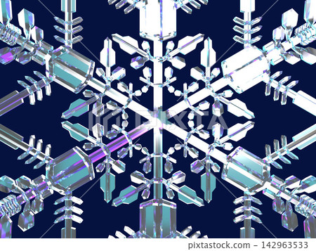 A 3D illustration background featuring a snowflake pattern, evoking the image of winter. A 3D illustration background featuring a snowflake pattern, evoking the image of winter. 142963533