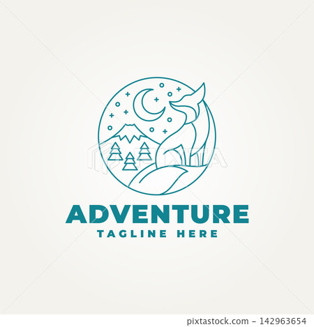 minimalist sitting fox with a view of the mountains line art icon logo vector illustration design. simple modern logo suitable for branding a business minimalist sitting fox with a view of the mountains line art icon logo vector illustration design. simple modern logo suitable for branding a business 142963654