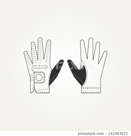 minimalist golf gloves line art icon vector illustration design. simple modern glove sports equipment concept 142963672