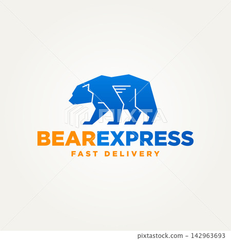 minimalist bear express icon logo vector illustration design. simple modern delivery, shipping, logistic logo concept minimalist bear express icon logo vector illustration design. simple modern delivery, shipping, logistic logo concept 142963693