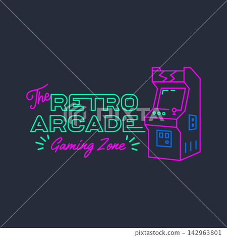 minimalist retro gaming arcade machine line art icon logo vector illustration design minimalist retro gaming arcade machine line art icon logo vector illustration design 142963801