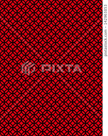 A background with a red and black Shippo (seven treasures) pattern. 142963853