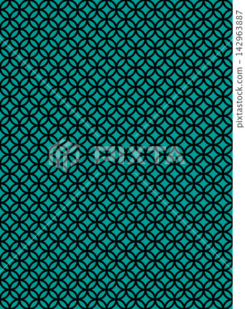 Blue-green and black Shippo (seven treasures) pattern background Blue-green and black Shippo (seven treasures) pattern background 142963887